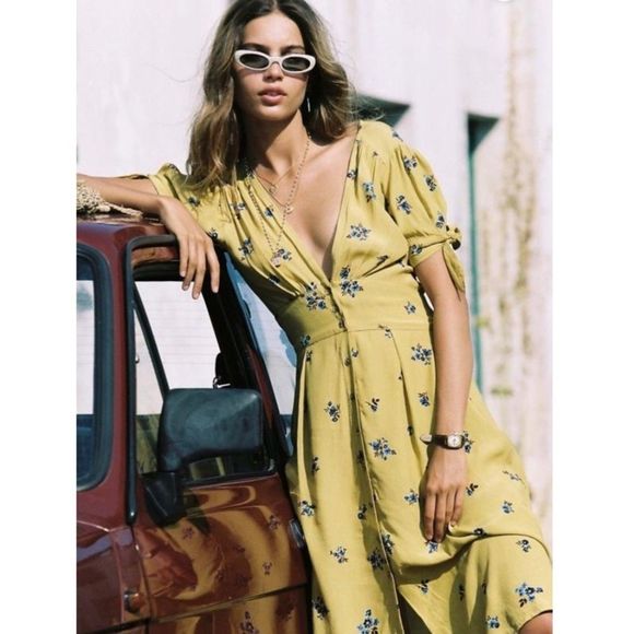 NWT Faithfull the Brand Billie Midi Dress Dolores - Picture 1 of 16